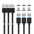 Magnetic Charging Cable 3A Fast Charging(3 Pack,3.3/6.6/6.6ft) 3 in 1 Magnetic Phone Charger with LED Light, Nylon Braided, for Lightning/USB-C/Mi...