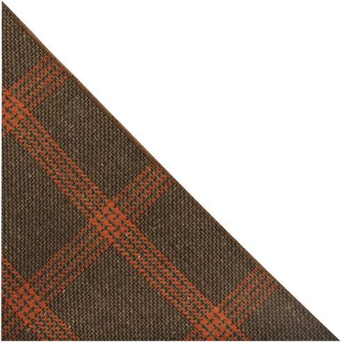 King & Priory Biscuit Brown & Orange Birdseye Check Pocket Square, Handkerchief...