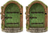2Pcs Green Fairy Door Wooden Miniature Fairy Garden Doors Outdoor Mini Fairy Gnome House Accessories for Tree Trunk Ornaments Garden Miniatures, G...