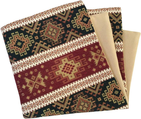 Large Throw Pillow Covers Burgundy Red and Green - 22 x 22 Inches Decorative Kilim Pillows, Boho Room Decor for Couch, Bohemian Square Case for Fa...