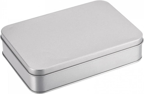 uxcell Metal Tin Box, 6.3" x 4.33" x 1.38" Rectangular Empty Tinplate Containers with Lids, Silver Tone, for Home Organizer, Candles, Gifts, Car K...