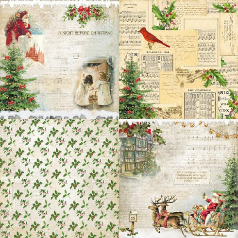 Christmas Scrapbook Paper Pad Christmas Origami Paper 6X6 -24 Sheets Christmas Single-Sided Journal Decorative Paper for Holiday Cardmaking DIY Or...