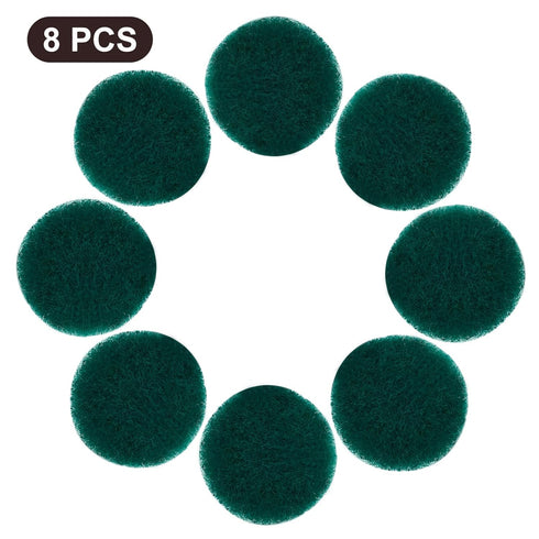 8 Pcs 5 Inch Round Scouring Pads Drill Scrubber Pads Hook and Loop Scuff Pads for Clean Polishing(Green)...