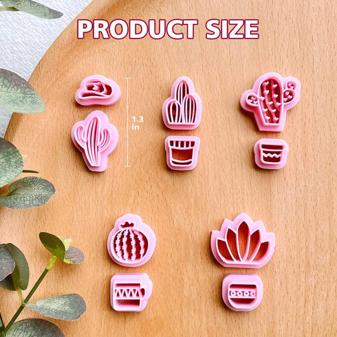 KEOKER Clay Cutters for Polymer Clay Jewelry, Cactus Polymer Clay Cutters for Earrings jewelry Making, 10 Shapes Potted Plant Clay Earrings Cutter...