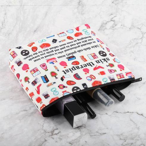 Skin Therapist Makeup Bag Skin Specialist Gift for Technician Skincare Lover Gift Dermatologist Gift Cosmetic Zipper Pouch (noun bag...