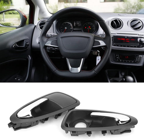 KIMISS 2Pcs Car Inner Door Handle, Car Door Internal Handle Original Specification Fit for Seat 6J1837114A 6J1837113A (Black)...
