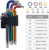 9 Pcs Hex Key Allen Wrench Set, Torx TRX Star Coloured Wrench Set T10, T15, T20, T25, T27, T30, T40, T45, T50 Hex Key Wrench Set for Furniture Ass...