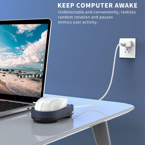 Mouse Jiggler, Undetectable Mouse Mover Device Wiggler Shaker with Drive Free USB Cable and 5V1A Adapter, Moves Mouse Automatically, Keep PC Scree...