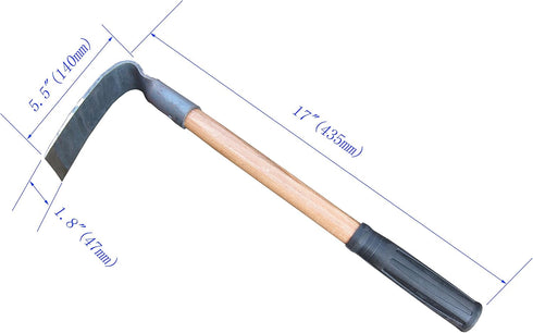 Forged Hoe, Forged Adze Grubbing Hoe, Solid Mattock Pick Digging Tool, 17-Inch Mini Grub Hoe 1LB...