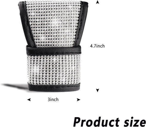 Crystal Auto Gear Shift Cover Bling Car Accessories,Universal Car Knob Gear Stick Protector from Scratching with Rhinestone Covers Car Decor Acces...