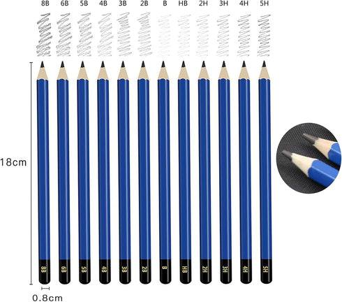Drawing Pencils 38pcs Art Supplies Sketching Pencil Set with Graphite Pencils,Watercolor Pencils with Brushes,Charcoal Pencils for Artists Kids Be...