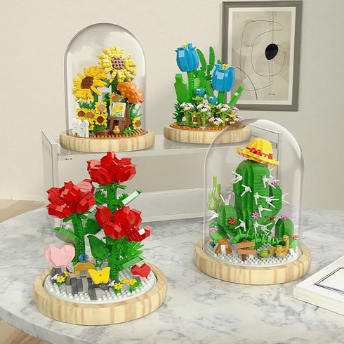 Flower Bouquet Building Set, Mini Bricks Building Blocks Artificial Flowers, DIY Decoration Home, 659 Pieces Botanical Collection Building Toys fo...