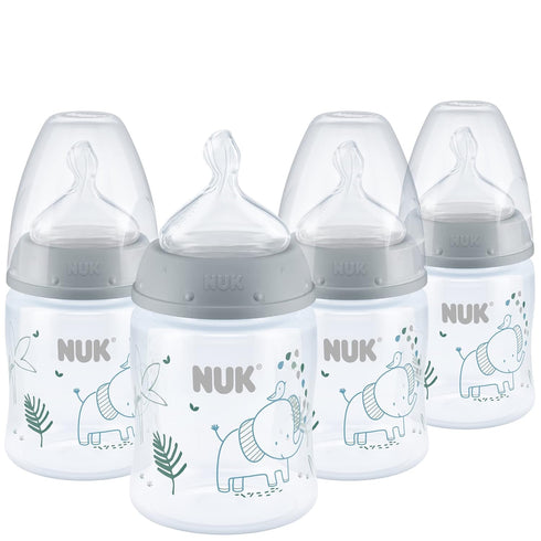 NUK Smooth Flow Anti Colic Baby Bottle, 5 oz, 4 Pack, Elephant...