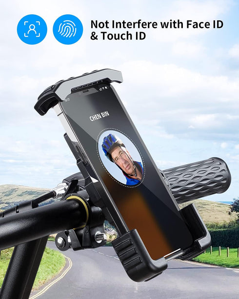 OQTIQ Dirt Bike Phone Mount, Motorcycle Handlebar Phone Mount Cell Phone Clamp, Scooter Phone Clip Compatible with iPhone 14/ iPhone 13 Pro Max, S...