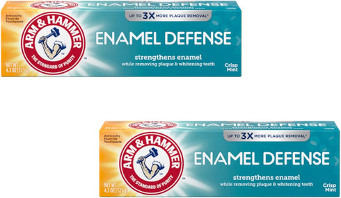 ARM & HAMMER Enamel Defense Fluoride Anticavity Toothpaste Fresh Mint 4.3 oz (Packs of 2)...