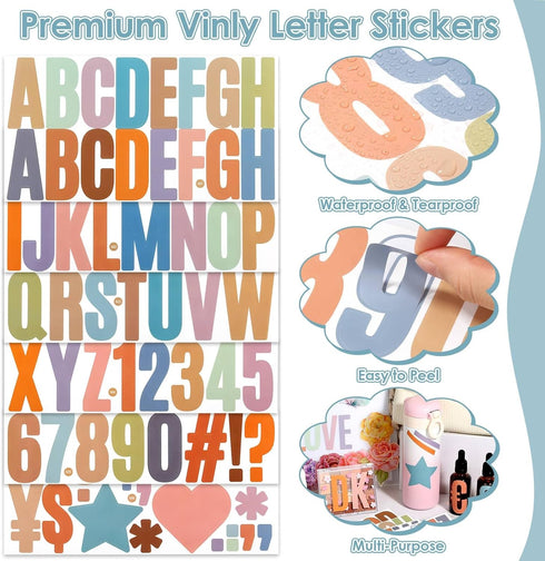600 Pcs 36 Sheets Large Letter Stickers 2.5 Inch Self-Adhesive Letter Set Character Alphabet Stickers Letters for Bulletin Board Classroom Wall Do...