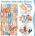 600 Pcs 36 Sheets Large Letter Stickers 2.5 Inch Self-Adhesive Letter Set Character Alphabet Stickers Letters for Bulletin Board Classroom Wall Do...