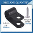 Glarks 120Pcs 1/4 Inch Black Nylon Screw Mounting R-Type Cable Clip Wire Clamp with 120Pcs Screws for Wire, Cable, Conduit and Cable Conduit Kit (...