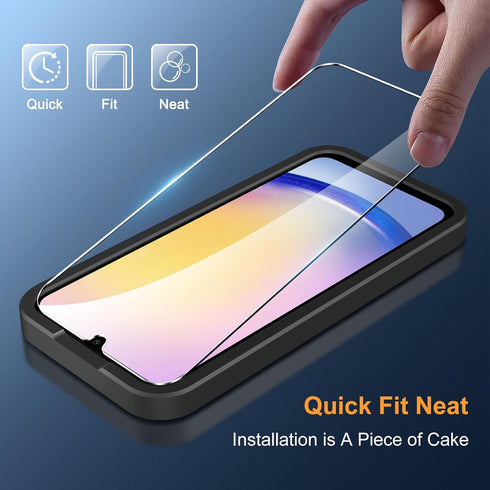 LYWHL 3 Pack for Samsung Galaxy A25 5G Screen Protector, Tempered Glass HD Clear 9H Hardness Protector Film for Galaxy A25 5G, Anti Scratch Bubble...