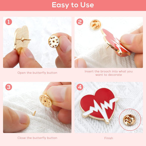 Cute Medicine Enamel Lapel Pin Set, LEEFONE 7 PCS Cartoon Stethoscope Heart Beat Badges Brooch Pins for Doctor Nurse Medical Students Clothing Bag...