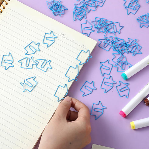 100 Pcs Clips Office Supplies House Paper Clips Real Estate Agent Gifts Office Paperclips Cartoon Creative House Shapes Paperclips for Office Home...