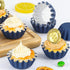 Caperci Grease-Resistant Navy Blue Mini Cupcake Liners 200 Counts - Heavy Duty Paper Muffin Baking Cups, Odorless, No Muffin Pan Needed, Easily Pe...