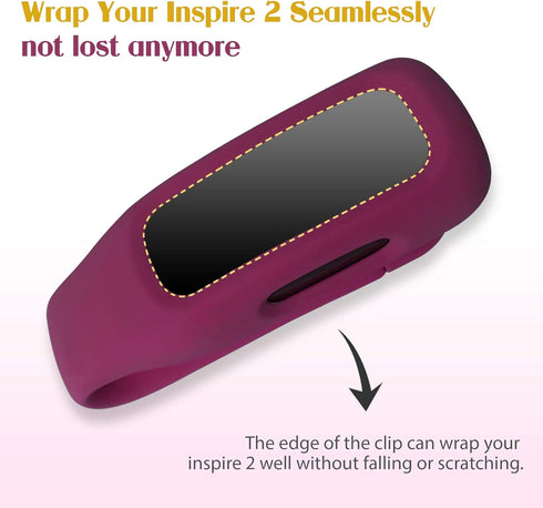 HSWAI 3-Pack Clips Replacement for Fitbit Inspire 2/Fitbit Inspire 3, Soft Comfortable Silicone Clip 360°Protection Holder Accessory Compatible wi...