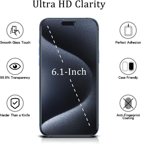 MAYtobe [2-Pack Privacy Screen Protector Designed for iPhone 15 Pro, iPhone 15 Tempered Glass, No Bubbles, Anti Scratch, Easy to Install...