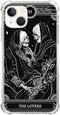 The Lovers Tarot Card Skull Black Case Compatible with iPhone 15, Trippy Psychedelic Aesthetic Tarot Card Cool Skeleton Case for iPhone 15, Unique...