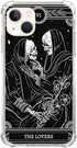 The Lovers Tarot Card Skull Black Case Compatible with iPhone 15, Trippy Psychedelic Aesthetic Tarot Card Cool Skeleton Case for iPhone 15, Unique...