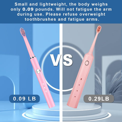 Electric Toothbrush, with 8 Replacement Brush Heads and 1 Travel Box,Sonic Toothbrush for Adults and Kids,Portable Rechargeable Toothbrush for Tra...