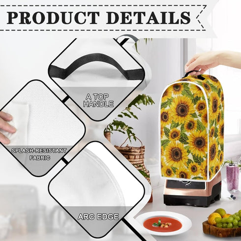 Sunflower Blender Cover Dust Protection Washable Blender Protectors Case Small Appliance Cover Home House Decoration Anti Fingerprint...