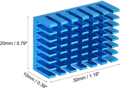 uxcell 30x20x10mm Black Thermal Self Adhesive Aluminum Heatsink Electronic Radiators 10 Pcs...