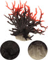 VOCOSTE Coral Reef Decor, Mini Faux Coral Decor for Aquarium Decorations, Black Red,6.5"x5.83"...