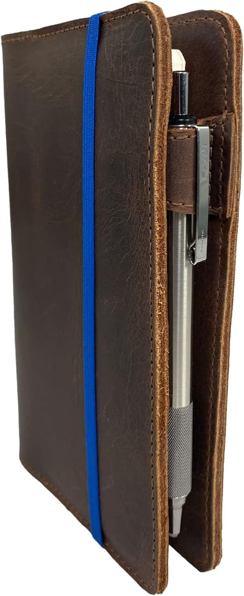 Hide & Drink, Rustic Cover for Leuchtturm A6 Hardcover Notebook (3.6 x 5.9 in. Notebook Not Included) Full Grain Leather, Handmade, Bourbon Brown...