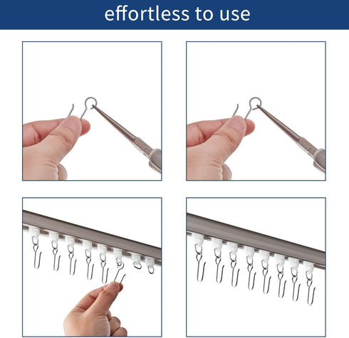 120 Pieces Curtain Track Hooks Metal Drapes Curtain Wire Hooks Stainless Steel Small S Hangers for Ceiling Track...
