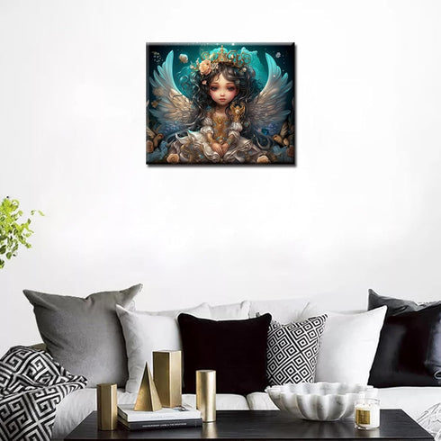 Tucocoo Angel Girl Paint by Numbers for Adults Angel Wing DIY Adult Paint by Number Kits On Canvas Golden Crown Painting by Numbers for Beginners ...
