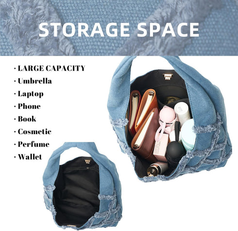 Denim Bags for Women Shoulder Bag Purses and Handbags...
