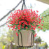 Artificial Flowers, 8 Bundles Fake Outdoor UV Resistant Greenery Faux Plants Shrubs for Indoor Outside Hanging Planter Home Office Wedding Farmhou...