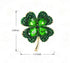 Gyn&Joy Green Crystal Lucky Four-Leaf Clover Shamrock Brooch Pin...