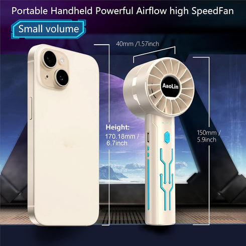 2pcs portable handheld fan personal fan portable neck fan small rechargeable fan usb mini small fan high speed motor lasts 4-16 hours 4-speed lany...