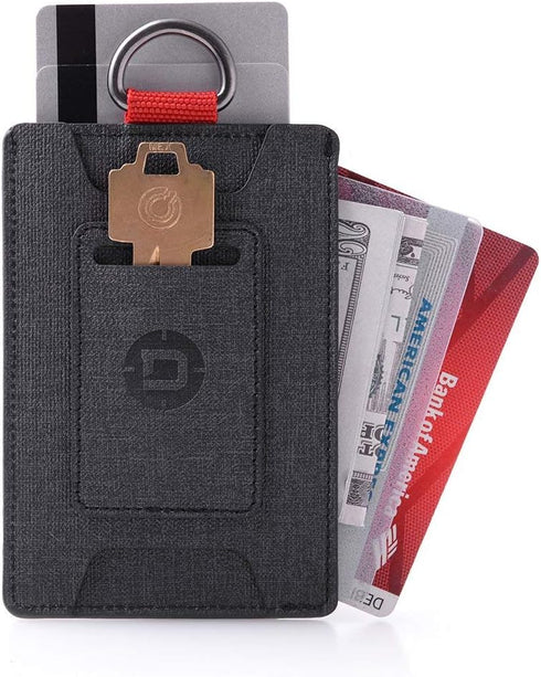 Dango Slim Minimalist Wallet for Men - RFID Blocking - Durable Dtex Water Resistant Material, Black...