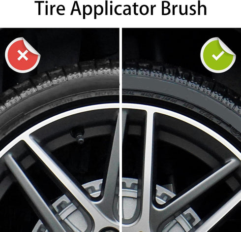 Auto Tire Brush, Seal Design with Cover, High Density Portable Car Brush (Black)...