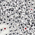 1450Pcs Letter Beads, Acrylic 4x7mm Round Alphabet A-Z and Red Heart Black Star Beads for Bracelets Necklaces DIY Jewelry Making (White)...