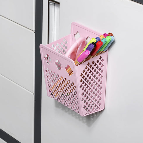 Magnetic Pen Holder, Extra Strong Magnetic Pencil Locker Holder Organizer,for Whiteboard, Refrigerator and Locker Accessories(1 Basket, 1 Pack Pin...