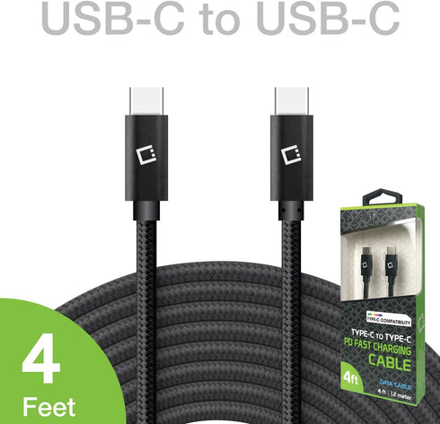 Type C to Type C Data Charging Cable, 4ft (1.2m) long Reversible USB Type-C Charge & Data Sync Cable for Samsung Galaxy S8/S8 Plus, Nintendo Switc...