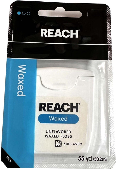Reach Unflavored Waxed Dental Floss for Oral Care & Removal of Plaque & Food from Teeth & Gum Line, Accepted by The American Dental Association (A...