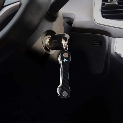 Carbon Fiber Compact Key Holder, Premium Smart Key Organizer Keychain (4-20 Keys), Heavy Duty Minimalist Multikey Folding Pocket Keyholder, Durabl...