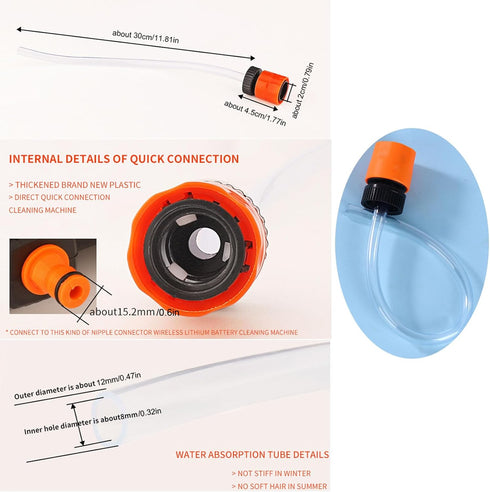 2 Pack Coke Water Bottle Quick Release Connector Adapter with Absorption Hose for Cordless Washer Gun Portable Electric Power Cleaner Sprayer Car ...