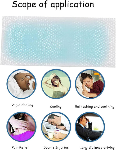 40 Sheet Cooling Gel Patches,Cooling Forehead Strips,Cool Gel Pads,Relieve Headache Toothache Pain Muscle Ache Drowsiness Fatigue Sunstroke Tired ...
